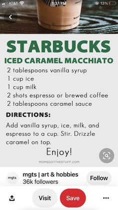 starbucks's iced caramel macchiato is on the menu