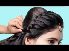 Party Hairstyles For Girls, Hair Style Girl, Easy And Beautiful Hairstyles, Cute Wedding Hairstyles, Hairstyles Quick, Hair Puff, Bridal Hair Buns, Braided Hairstyle