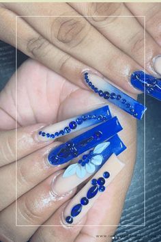 Royal Blue Ombre Nails Royal Blue Nails Medium Length, Electric Blue Ombre Nails