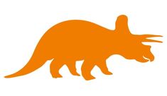 an orange dinosaur silhouette on a white background