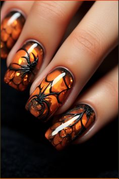 Unleash your inner enchantress with these mesmerizing Halloween spiderweb nails. 🕷️ Perfect for the spooky season! Hit save, share with friends or drop a comment below! 🎃 #NailArt #HalloweenNails 3d Halloween Nail Art, Spiderweb Nails, Vogue Hair, Epic Nails, Nails October, Lip Jewelry, Halloween Manicure, Halloween Nails Easy