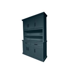 a black cabinet with two doors and drawers