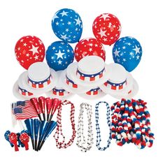 red, white and blue patriotic party supplies