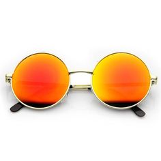 Gold Fire Hippie Sunglasses, Round Lens Sunglasses, Cat Eye Colors, Orange Sunglasses, Festival Sunglasses, Round Metal Sunglasses, Mirror Sunglasses, Sunglasses Round, Round Sunglasses Women