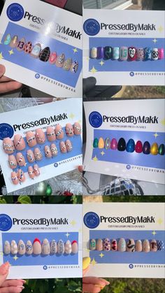 Pick and era and get a mystery set based on that era, or them all. Will include a unique design to each era and every set will be different! Some examples are posted in the listing of designs you could receive. Each nail will have a design on it! Please message me on Instagram @PressedByMakk or email me PressedByMakk@gmail.com prior to ordering!🫶🏻 If you order without having your sizes from a sizing kit, your order will unfortunately be canceled. PressedByMakk luxury press on nails are all han Press On Nails Business, Eras Tour Nails, Nails Business, Luxury Press On Nails, Be Different, Eras Tour, Press On Nails, Unique Design, Almond