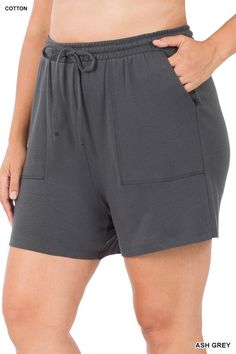 Stay comfortable and stylish this summer with these cotton drawstring waist shorts. Made from high-quality 100% cotton, these shorts offer a soft and breathable feel, perfect for warm days. The relaxed fit ensures comfort, allowing for easy movement and a laid-back look. The drawstring elastic waist not only adds a customizable element to the fit but also offers convenience. Plus, with pockets, you'll have a handy place to keep your essentials or simply rest your hands. Inseam: 4.5" approx.-Meas Comfy Short Length Pajama Shorts, Comfy Short Length Pajama Shorts For Leisure, Comfortable Leisure Pajama Shorts, Comfortable Leisure Athletic Shorts For Summer, Comfortable Athletic Shorts For Summer Leisure, Comfortable Summer Athletic Shorts For Leisure, Comfortable Athletic Shorts For Leisure In Summer, High-waisted Cotton Athletic Shorts With Drawstring, Cotton Pajama Shorts With Drawstring For Leisure