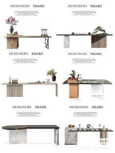 the different types of tables and chairs are shown