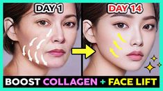 How to increase collagen and skin, make your skin glow with facial exercises and massage. Lift the face to tighten the skin, reduce wrinkles and slow down ag... Face Massage Video, Face Lift Exercises, Anti Aging Exercise, Cheek Lift, Face Yoga Facial Exercises, Face Skin Care Routine, Boost Collagen, Tighten Skin, Face Exercises