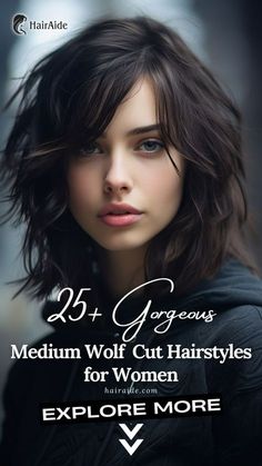 Medium Wolf Cut Hair, Medium Wolf Cut, Hair Without Bangs, Medium Black Hair, Haircut Ideas Trendy, Summer Hair Care, Black Bob Hairstyles, Short Wavy Haircuts, Long Shag Haircut