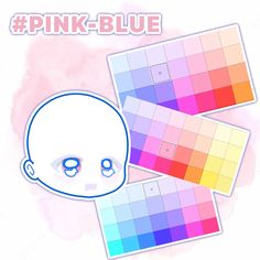 the pink - blue sticker is next to two different color swats, one with an image of a baby's head