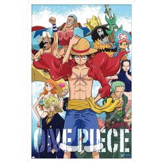 one piece anime poster with all the characters