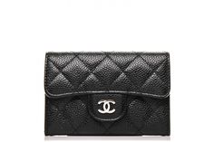 Chanel Flap Card Holder Quilted Caviar Silver-tone Black in Caviar with Silver-tone - US Chanel Card Holder, Black Silver, Silver Tone, Card Holder, Chanel, Buy And Sell, Handbags, Silver, Black