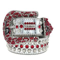 (eBay) BB Simon Triple B Safa Silver Leather Belt 36 XXL New Bb Simon Belt, Bb Belt, Womens Designer Belts, Bling Belts, Belt Top, Red Belt, Rhinestone Belt, Designer Belt, Designer Belts