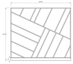 a drawing of the top half of a wall with lines drawn on it and measurements