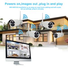 the wireless home security system is on display