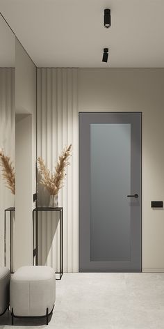 AVON 207 VETRO GRAY MATTE FRAMELESS BELLDINNI MODERN INTERIOR DOOR | Buy Doors Online Interior Doors With Glass Panels, Interior Door Installation, Modern Interior Door, Frameless Door, Frosted Glass Door, Reeded Glass, Apartment Door, Doors Interior Modern, Modern Room Decor