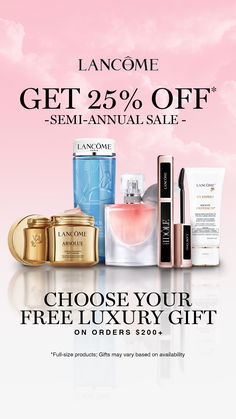 ✨ 25% off full-size products until August 24th. Don't miss our summer sale!💄☀️ Shop now and enjoy a luxury gift up to $161 Lancome Absolue, Aging Population, Lancome Paris, Create Account, Anti Aging Wrinkles, Lancome Makeup, Change Language, Semi Annual Sale, French Beauty