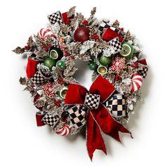 a christmas wreath with ornaments on it