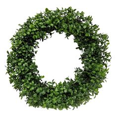 a green wreath is shown on a white background