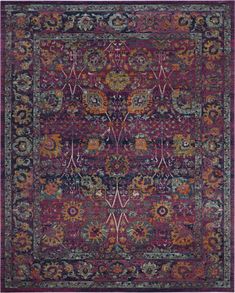 Safavieh Granada GRA352D Fuchsia/Multi Area Rug 5 X 7 Rug, Traditional Area Rug, Transitional Area Rugs, Purple Rug, Traditional Area Rugs, Vintage Bohemian, Distressed Rugs, Online Home Decor Stores, Indoor Area Rugs