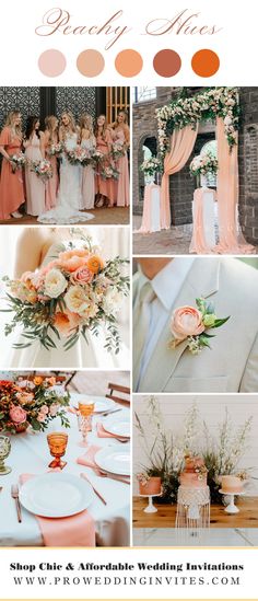 an orange and pink wedding color scheme