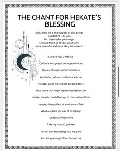 Signs From Hekate, How To Start Working With Hecate, Hecate Chant, Hekate Chant, Transmutation Ward, Hekate Spells, Healing Spells Witchcraft, Prayer To Hecate, Mother Hecate