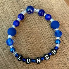 Billie Eilish Bracelet Lunch Handmade New Without Tags Always Open To Bundles And Offers! Poly Bead Bracelets, Billie Eilish Clay Bead Bracelet, Mitski Bracelet, Bracelet Inspo Beads, Blue Bracelet Ideas, Billie Merch