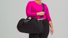 This Lululemon bag is made with a trendy, new fabric: Mylo, or mushroom leather - Reviewed Lululemon Bag, Lululemon Bags, Yoga Mat Bag, Barrel Bag, Mat Bag, Yoga Bag, Best Gym, Lulu Lemon, A Gym