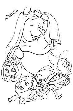 winnie the pooh halloween coloring pages