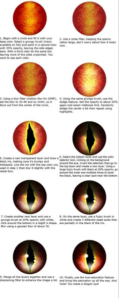 the different types of eyes are shown in this graphic diagram, which shows how they look like