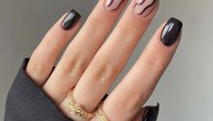 33 Trendy Short Square Nails That Scream Confidence And Class - ZaiuBee Pink And Black Nails Short Square, Trendy Shorts, Yellow Nails, Swirl Design, Lace Patterns