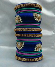 Colorful Bangles, Bangles Diy, Silk Jewelry