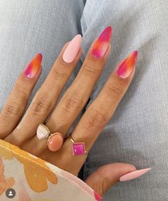 Sunset Nails, August Nails, Milky Nails, Manicure Y Pedicure, Nail Polishes, Nail Trends, Trendy Nails