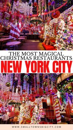 the christmas decorations in new york city with text overlay that reads, the most magical christmas