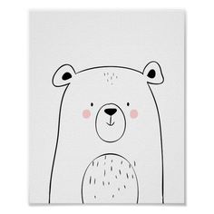 a white poster with a bear on it's face and the words dear woodland animal nurse