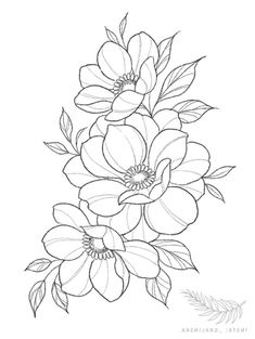 Floral Sleeve Tattoo Stencil, Flowers Tattoo Stencil, Flower Tattoo Outline, Flowers Outline, Flower Tattoo Stencils, Flower Stencils, Rose Drawing Tattoo, Animal Tattoo Ideas, Flower Tattoo Drawings