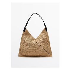 Raffia flat shopper bag with leather handle Raffia Bag, Black Accessories, Basket Bag, Shopper Bag, Massimo Dutti, Nappa Leather, Leather Tote Bag, Leather Handle, Leather Tote