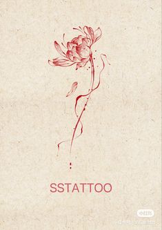 a drawing of a flower with the word tattoo on it