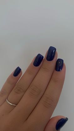 Acrylic Nails Dark Blue, Hoco Nails Acrylic, Blue Nails Gel, Nails Acrylic Short, Blue Gel Nails, Dark Blue Nails, Navy Nails, Blue Acrylic Nails