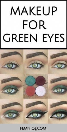 Looks For Green Eyes, Makeup Looks For Green Eyes, Smink Inspiration, Makijaż Smokey Eye, Makeup Tricks, Hazel Eyes, Makeup For Green Eyes, Eye Make, Eye Makeup Tutorial