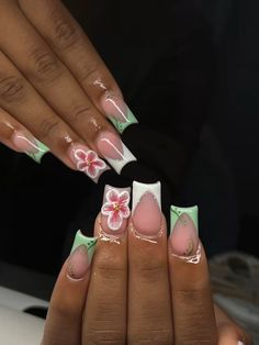 Acrylic Nail Designs Short, Toes Ideas, Nail Designs Short, Unique Acrylic Nail Designs, Preppy Nails, Angel Nails, Nail Board, Girly Acrylic, Butterfly Nails