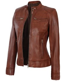 PRICES MAY VARY. Chic Leather Jacket for Women: Elevate your style with a timeless womens Cognac leather jacket, combining fashion and durability for every season. It's an embodiment of confidence and durability. Moto-Inspired Statement Piece: Unleash your inner biker with our motorcycle jacket for women, a perfect blend of style and function. Elevate your fashion quotient today. Versatile Elegance: Discover the charm of chamarras para mujer, as our women's leather jackets & coats offer a versat Brown Leather Jacket Women, Womens Leather Jackets, Thrift Inspiration, Womens Leather Jacket, Cafe Racer Leather Jacket, Zyla Colors, Faux Leather Motorcycle Jacket, Womens Moto Jacket