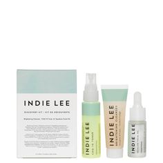 The perfect starter kit for the skincare obsessed. This travel-friendly set includes a full clean skincare ritual. Great for Indie Lee first timers or jet setting veterans. Includes travel sizes of Brightening Cleanser, CoQ-10 Toner and Squalane Facial Oil. FOr external use only. Key Benefits:Ideal for travel, as a gym bag essential, trial or gift giving | Indie Lee Discovery Kit | Dermstore Reward Board, Skincare Obsessed, Skincare Sets, Beauty Gift Ideas, Skincare Ritual, Travel Size Items, Brightening Cleanser, Indie Lee, Luxurious Skincare