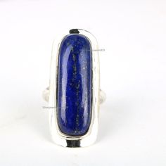 Natural Lapis Lazuli Ring, Blue Gemstone Ring, Gift For Her, 925 Silver Ring Bohemian Jewelry. Statement Ring, Blue Lapis Ring, Wedding Gift Dual Birthstone Ring, Divine Purpose, Long Cushion, Rings Anniversary, Big Stone Ring, Ring Everyday, Blue Gemstone Rings