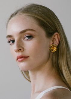 Rowena Earrings – Jennifer Behr LLC Comic Face, Luxury Hair Accessories, Face Drawing Reference, Jennifer Behr, Floral Studs, Face Photography, Luxury Hair, Antique Earrings, Portrait Inspiration