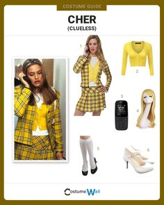 Halloween Costume For Blondes, Cher Horowitz Costume, Costumes For Blondes, Cher Clueless Costume, Cher Clueless Outfit, Blonde Costumes, Cher Costume, Blonde Halloween Costumes, Clueless Costume