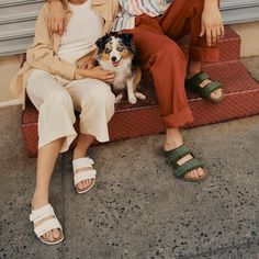 Minimalist-friendly design, maximum comfort. The Uji sandal's suede upper comes together softly over the foot, secured by nubuck hook-and-loop straps for a customized fit. The modern style is grounded in original BIRKENSTOCK® support, with a cork-latex footbed that shapes to you with wear. Contoured cork-latex footbed creates custom support with wear Suede upper with two nubuck leather hook-and-loop straps Suede footbed lining EVA sole is flexible and lightweight Embossed BIRKENSTOCK logo “Made Uji Birkenstock, White Birkenstocks, Eva Sole, Friendly Design, Nubuck Leather, Sandal Women, Antique White, Slide Sandals, Birkenstock