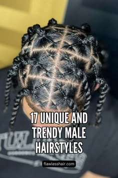 Rhombus-shaped 2-Strand Twist Braids Plaits Men Hairstyle, Men’s Big Single Braids, Two Strand Twist Designs For Men, Singles Hairstyles Braids Men, Men Braided Hairstyles Short Hair, Big Twists Men, Men’s Hair Styles Cornrows, Medium 2 Strand Twist, Twist Styles For Boys