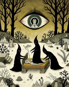 an image of two witches in the woods