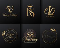 six golden logos for beauty and cosmetics